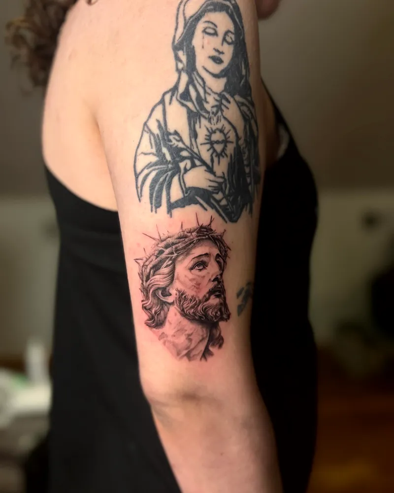 Jesus and the Virgin Mary - Realistic composition